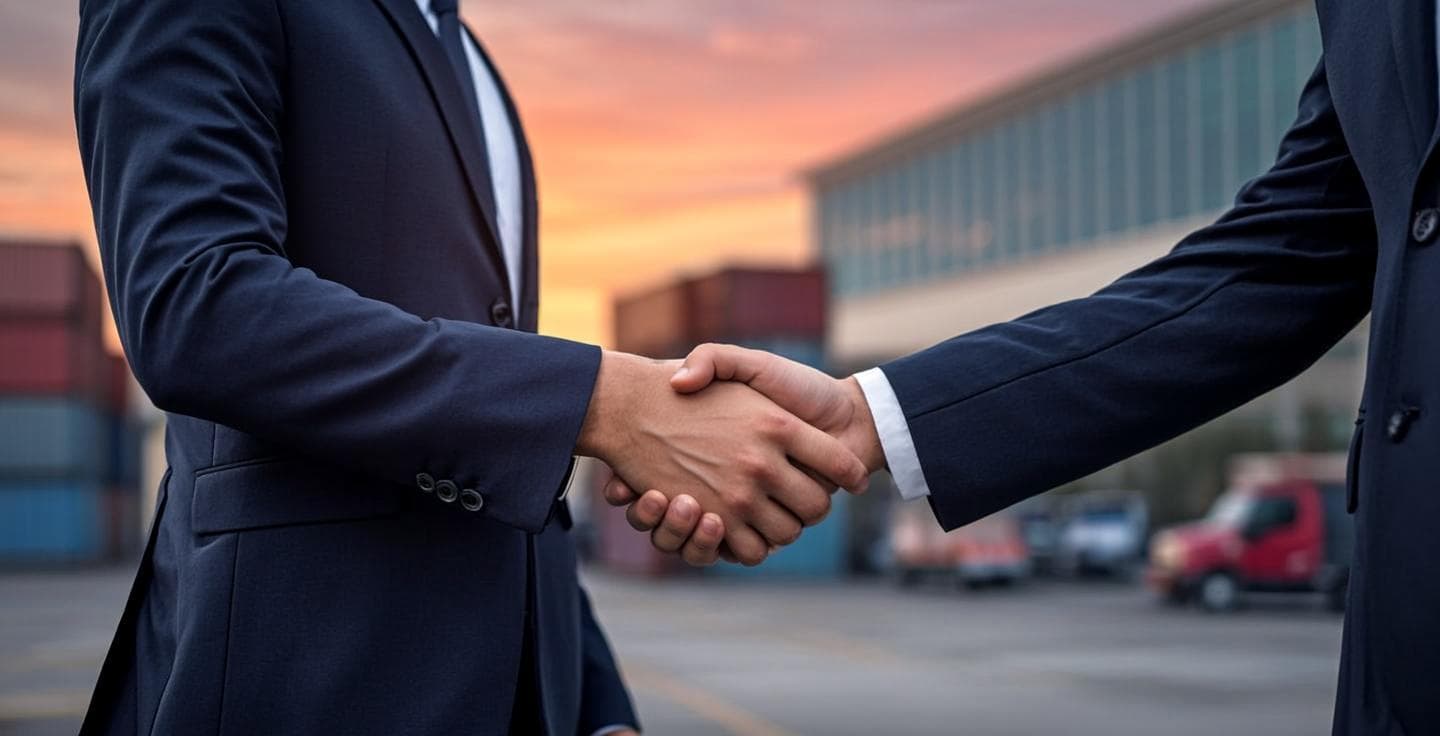 Business partnership handshake